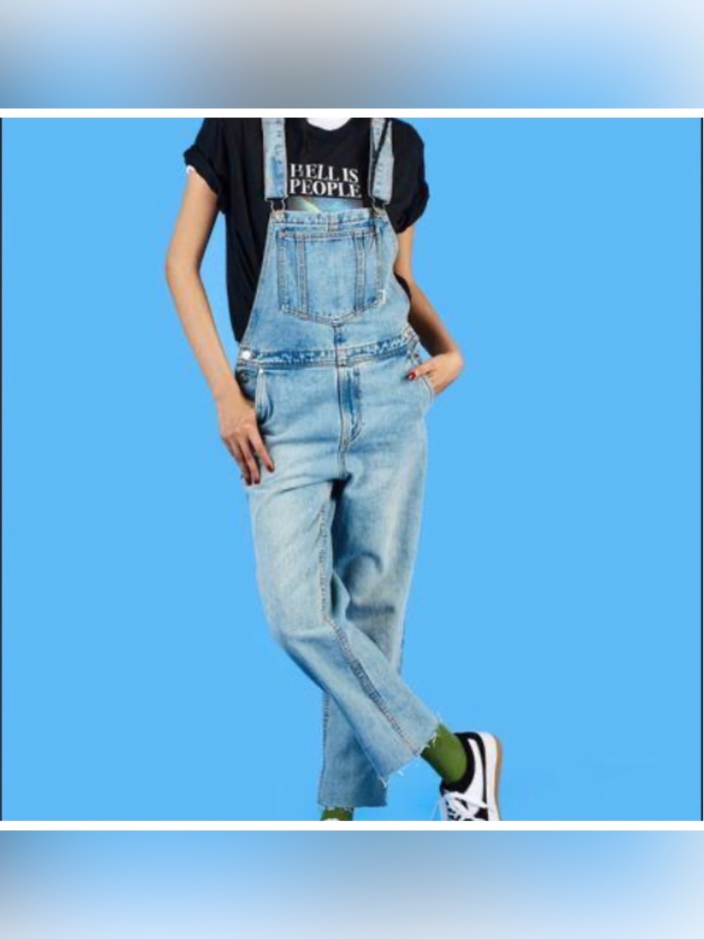 UNIF DENIM BRIT OVERALLS medium blue women’s